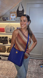 Celine Blue Leather Square Shoulder Bag - G0579