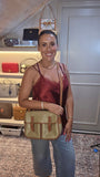 Celine Beige Macadam 2way Shoulder Bag - G0576