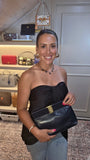 Salvatore Ferragamo Navy Leather Clutch/Shoulder Bag - G0658