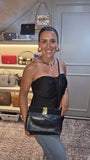 Salvatore Ferragamo Navy Leather Clutch/Shoulder Bag - G0658