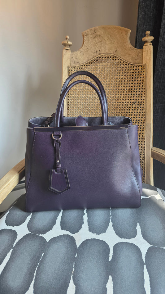 Fendi Purple Leather 2way Tote - G0507