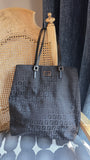 Fendi Zucchino Brown/Black Canvas Tote - G0663