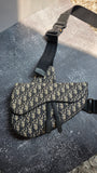 Christian Dior Navy Trotter Print Saddle Crossbody - 3636