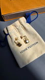 Louis Vuitton Gold Tone Padlock Pierced Earrings - G0651