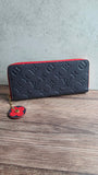 Louis Vuitton Clemence Navy/Red Long Wallet - G0546