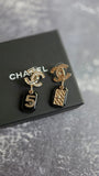 Chanel COCO Mark Champagne Gold Pierced Earrings - 3594