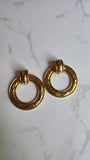 Chanel 24K Gold Door Knocker Clip On Earrings - G0542