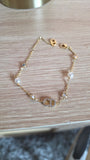 Dior Gold Tone Rhinestone CD Bracelet/Anklet - 3589
