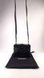 Chanel Black Patent Leather V-Stitch Box Shoulder Bag - G0728