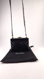 Chanel Black Patent Leather V-Stitch Box Shoulder Bag - G0728
