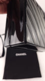 Chanel Black Patent Leather V-Stitch Box Shoulder Bag - G0728