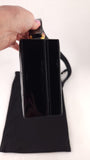 Chanel Black Patent Leather V-Stitch Box Shoulder Bag - G0728