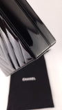 Chanel Black Patent Leather V-Stitch Box Shoulder Bag - G0728