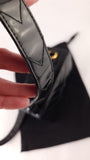 Chanel Black Patent Leather V-Stitch Box Shoulder Bag - G0728