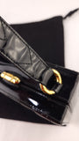 Chanel Black Patent Leather V-Stitch Box Shoulder Bag - G0728