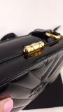 Chanel Black Patent Leather V-Stitch Box Shoulder Bag - G0728