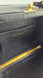 Chanel Black Patent Leather V-Stitch Box Shoulder Bag - G0728
