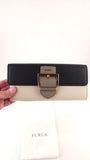 Furla Black/Cream/Grey Leather Long Wallet - G0700