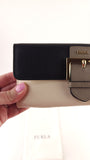 Furla Black/Cream/Grey Leather Long Wallet - G0700