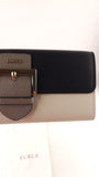 Furla Black/Cream/Grey Leather Long Wallet - G0700