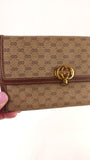 Gucci Vintage Brown GG Canvas Long Wallet - G0718