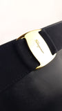 Salvatore Ferragamo Navy Leather Clutch/Shoulder Bag - G0658
