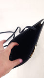 Salvatore Ferragamo Navy Leather Clutch/Shoulder Bag - G0658