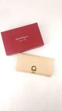 Salvatore Ferragamo Beige Leather Long Wallet - G0745