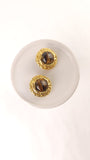 Chanel Gold Tone Tiger Eye Clip-on Earrings - G0752