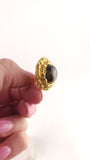 Chanel Gold Tone Tiger Eye Clip-on Earrings - G0752