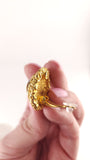 Chanel Gold Tone Tiger Eye Clip-on Earrings - G0752