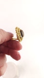 Chanel Gold Tone Tiger Eye Clip-on Earrings - G0752