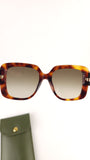 Longchamp Brown Tortoise Pattern Oversized Sunglasses - G0774