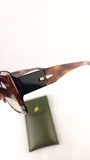 Longchamp Brown Tortoise Pattern Oversized Sunglasses - G0774