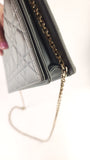 Dior Grey Satin Canage Wallet on Chain - G0742