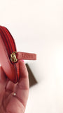 Loewe Red Leather Round Coin Case - 3723