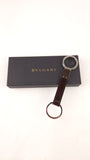 Bvlgari Brown Patent/Palladium Ring Key Holder - G0815