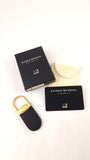 Dunhill Black Leather & Gold Tone Keychain - G0849