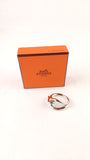 Hermes Jumbo Silver Tone Scarf Ring - G0850