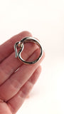 Hermes Jumbo Silver Tone Scarf Ring - G0850