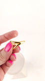 Hermes Jumbo Gold Tone Scarf Ring - G0851