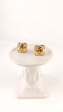 Chanel Gold & Pearl Like Stone Clip-on Earrings - G0965