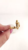 Chanel Gold & Pearl Like Stone Clip-on Earrings - G0965
