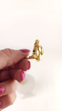 Chanel Gold & Pearl Like Stone Clip-on Earrings - G0965