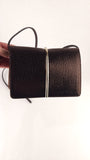Nina Ricci Brown Textured Patent Leather Shoulder Bag - G0955