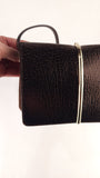 Nina Ricci Brown Textured Patent Leather Shoulder Bag - G0955
