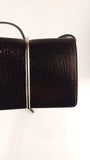 Nina Ricci Brown Textured Patent Leather Shoulder Bag - G0955