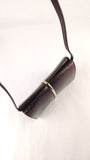 Nina Ricci Brown Textured Patent Leather Shoulder Bag - G0955