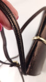 Nina Ricci Brown Textured Patent Leather Shoulder Bag - G0955