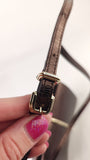 Nina Ricci Brown Textured Patent Leather Shoulder Bag - G0955